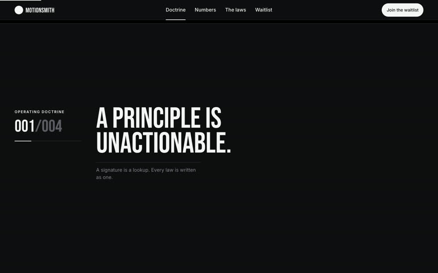 A kinetic marquee of short lines, looping in CSS